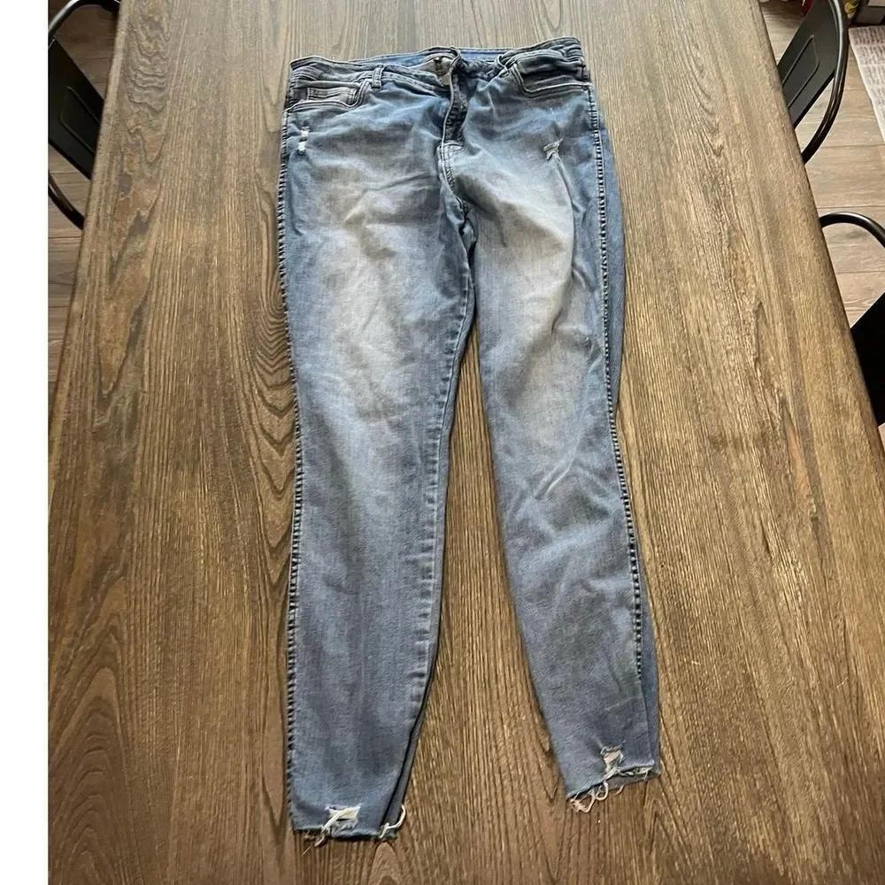 Kut From The Kloth Fab AB Toothpick Skinny Jeans High Rise Light Wash Size 14